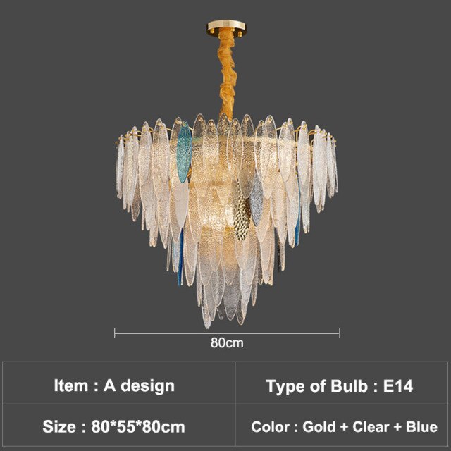 Lustre moderne avec lames en verre luxury Valentina
