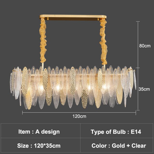 Lustre moderne avec lames en verre luxury Valentina