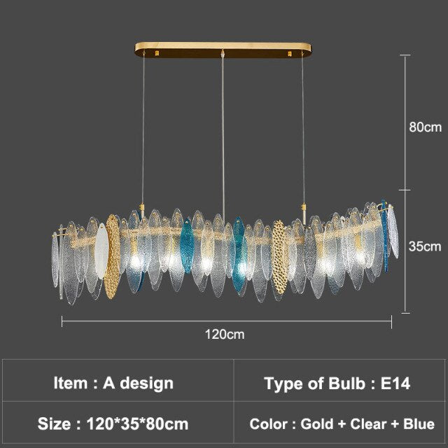 Lustre moderne avec lames en verre luxury Valentina