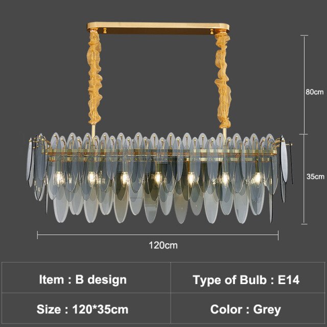 Lustre moderne avec lames en verre luxury Valentina
