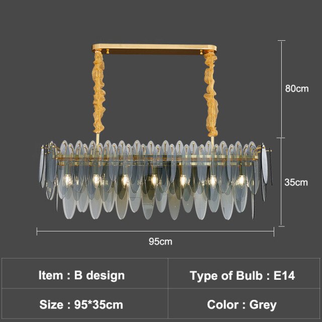 Lustre moderne avec lames en verre luxury Valentina