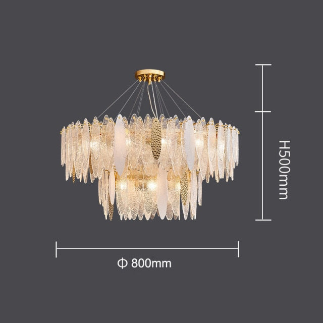 Lustre moderne avec lames en verre luxury Valentina