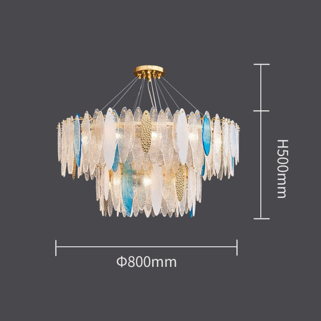 Lustre moderne avec lames en verre luxury Valentina