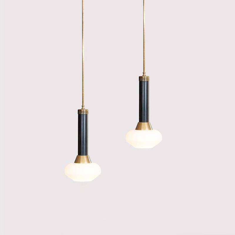 Suspension design à LED en métal dorée et verre Loft