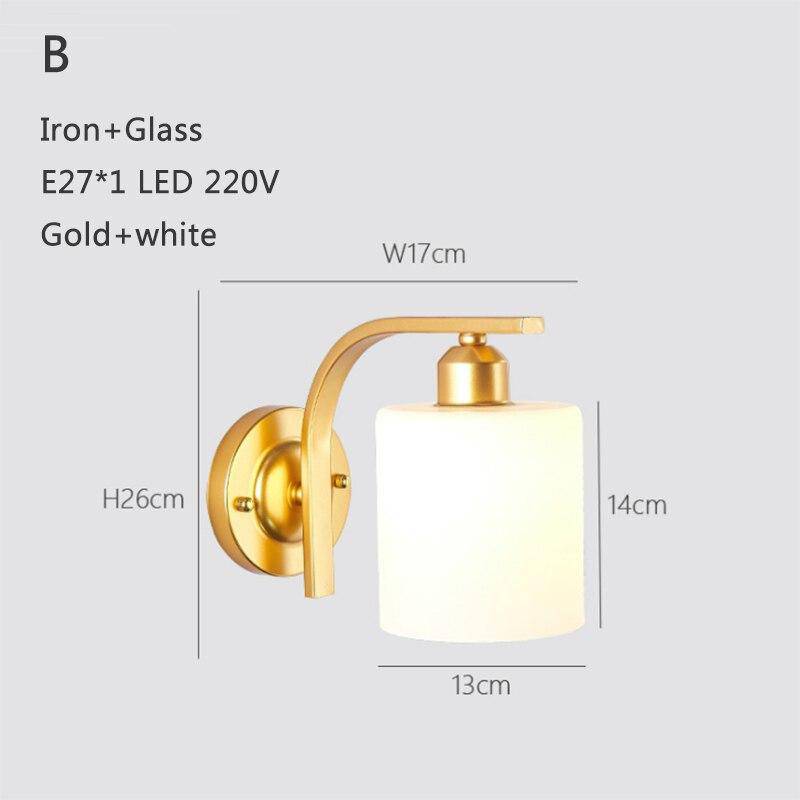 Applique murale design à LED métal avec abat-jour en verre soufflé Loft