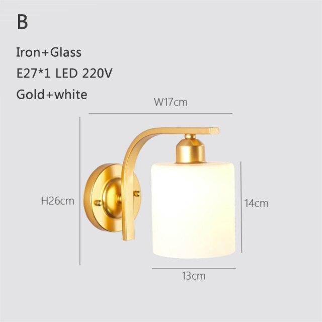 Applique murale design à LED métal avec abat-jour en verre soufflé Loft