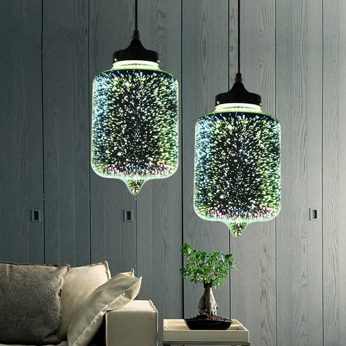 Suspension moderne en verre multicolore 3D Kaili - vue 4 sur 17