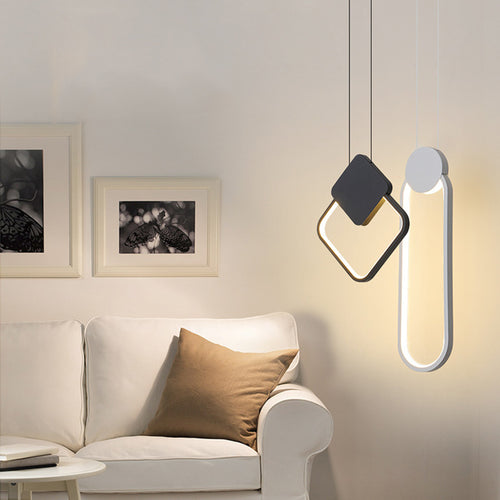 LED-Pendelleuchte Oryna im geometrischen, minimalistischen Design - vue 3 sur 19