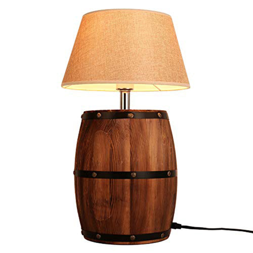 Lampe de chevet vintage en forme de tonneau Rope - vue 5 sur 6