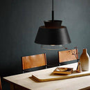 LED-Design-Pendelleuchte mit farbigem Metallschirm Fly