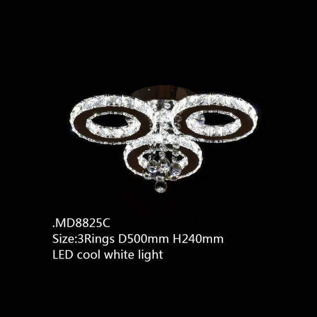 Lustre en cristal de verre à LED Luxe - vue 5 sur 11