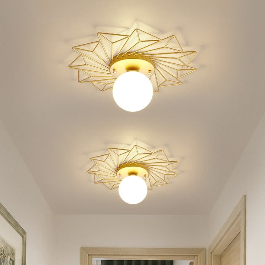 Moderne LED-Deckenleuchte mit Metall-Sonne und Globe Sana - vue 4 sur 10