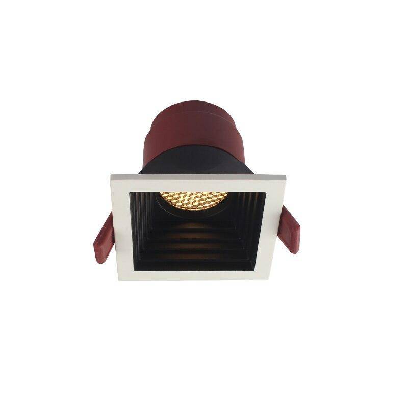 Spot moderne LED carré aux bords épais blancs encastré