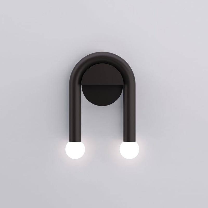 Moderne LED-Wandleuchte in Schwarz mit zwei Glaskugeln Shadow - vue 5 sur 5