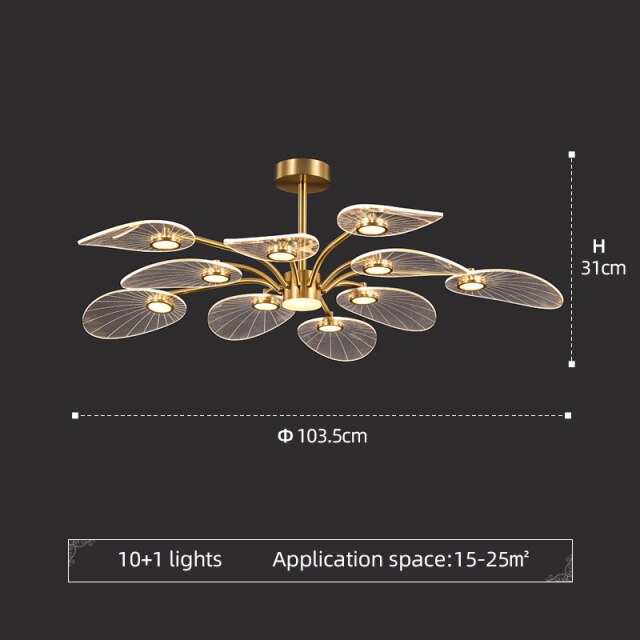Lustre moderne LED en forme de pétale Akimera - vue 7 sur 7
