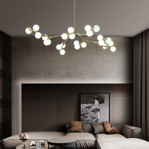 Lustre moderne LED style branche colorée et globes Irune - vue 6 sur 15