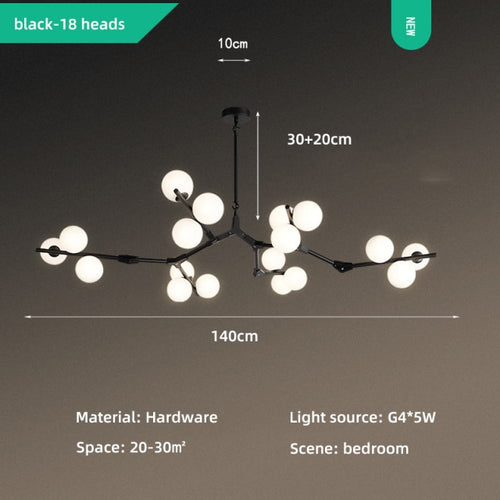 Lustre moderne LED style branche colorée et globes Irune - vue 11 sur 15