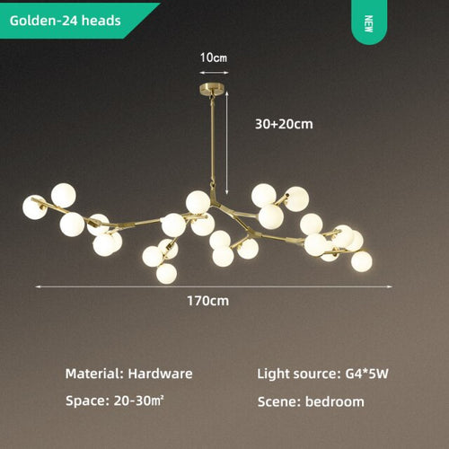 Lustre moderne LED style branche colorée et globes Irune - vue 16 sur 15