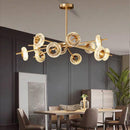 Lustre design à LED avec plusieurs cercles dorés Loft
