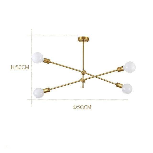 Lustre LED design en métal doré et boules en verre Light - vue 4 sur 8