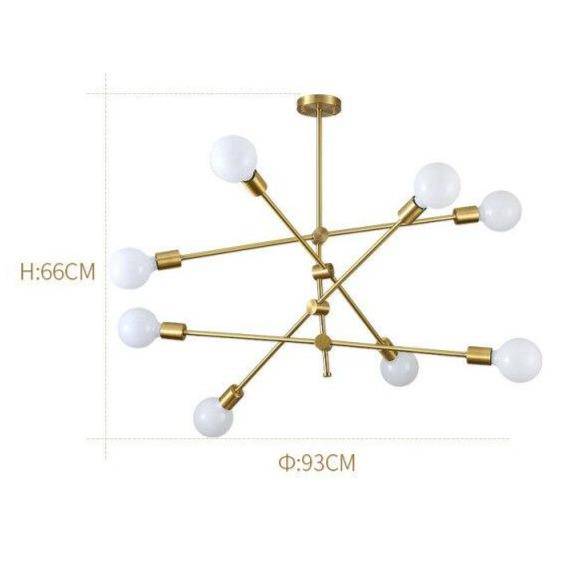 Lustre LED design en métal doré et boules en verre Light
