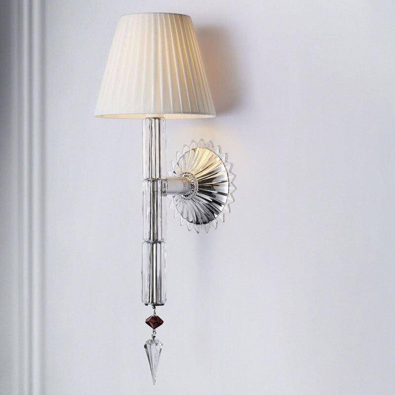 LED-Wandleuchte mit Retro-Lampenschirm und luxuriösem Kristallglas - vue 3 sur 3