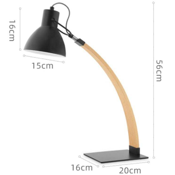 Lampe à poser design LED en bois avec abat-jour en métal Loft - vue 4 sur 6
