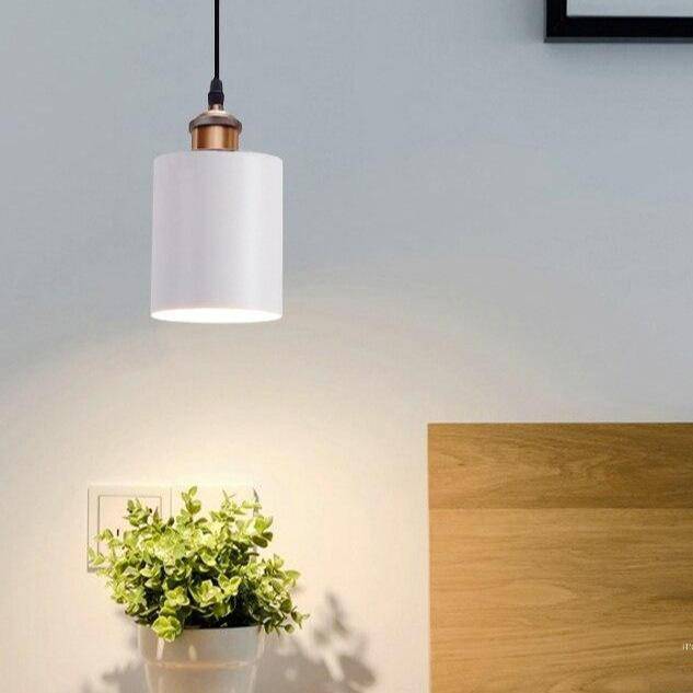 Suspension design à LED avec abat-jour cylindre en métal Loft - vue 3 sur 8