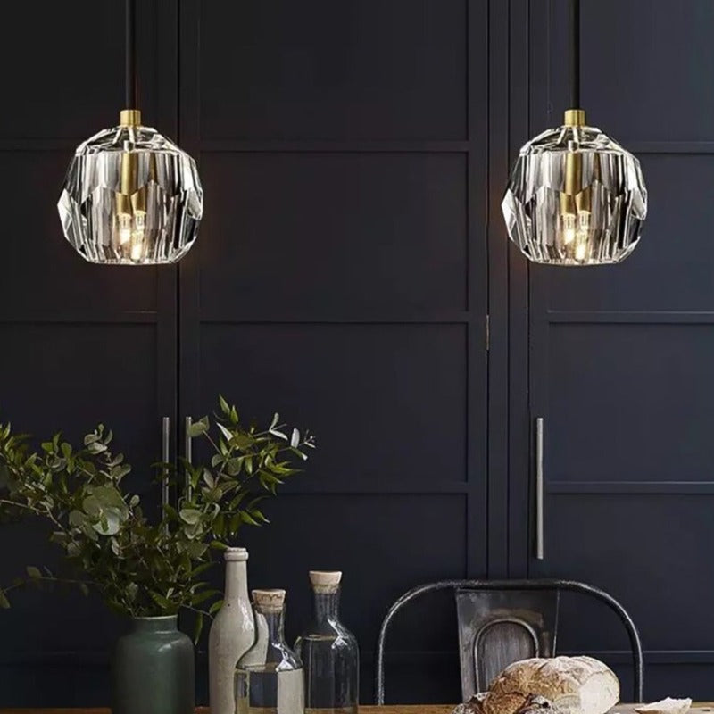 Suspension moderne LED avec abat-jour style diamant Blair - vue 3 sur 3