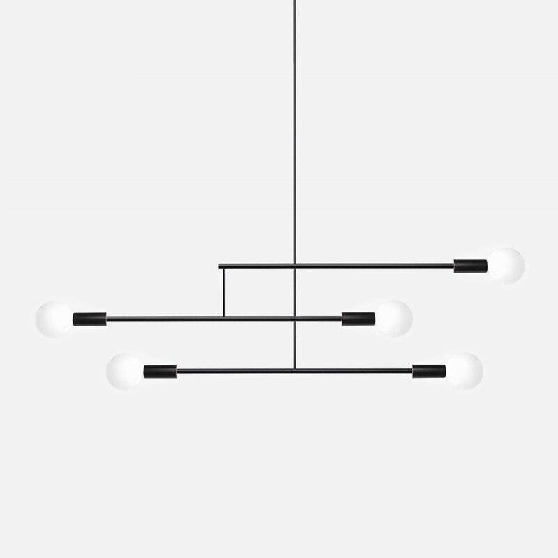Suspension design à LED en métal avec plusieurs lampes Creative - vue 4 sur 3