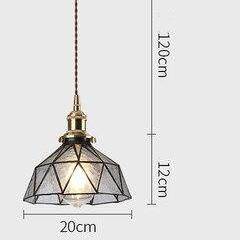 Suspension design à LED avec abat-jour en verre coloré rétro Loft - vue 10 sur 12