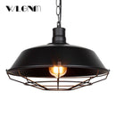 Suspension industrielle à LED avec cage en métal rétro Loft
