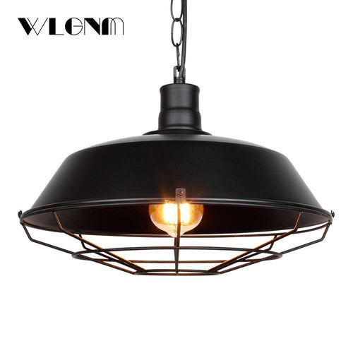 Suspension industrielle à LED avec cage en métal rétro Loft