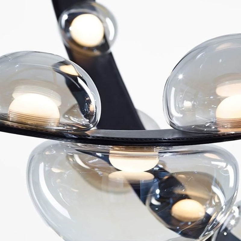 Lustre design en verre et métal Luna - vue 6 sur 7