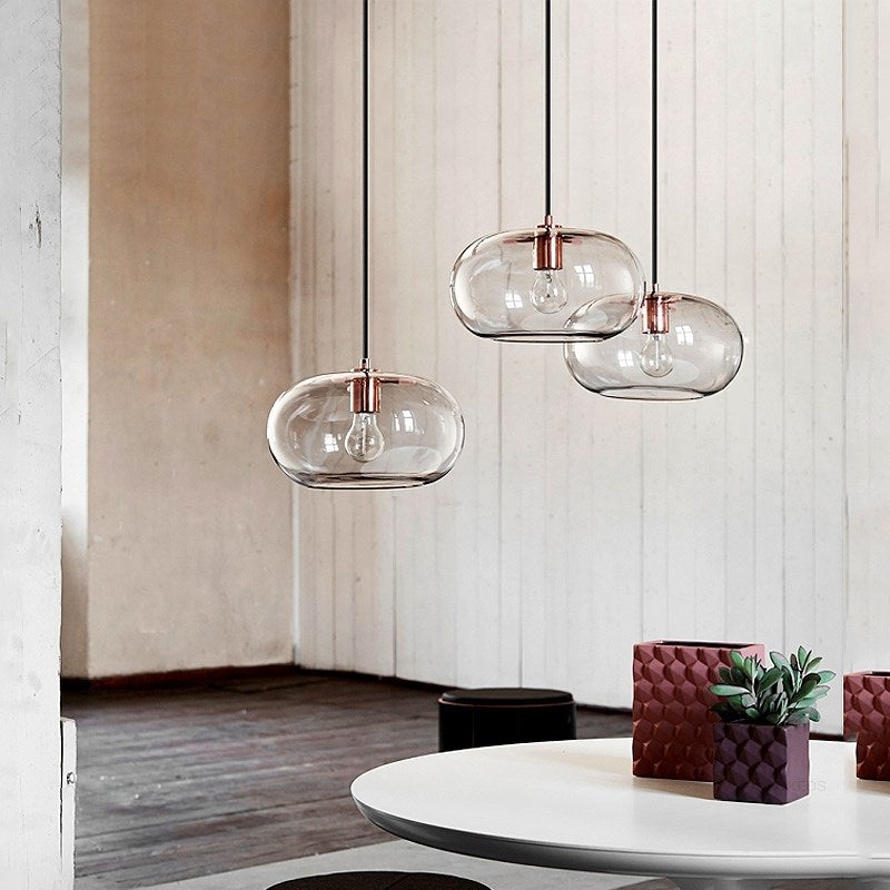 Suspension design avec abat-jour en verre arrondi Pannas - vue 6 sur 7