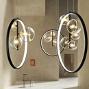 Moderne LED-Pendelleuchte mit Ring und Glaskugeln Cala