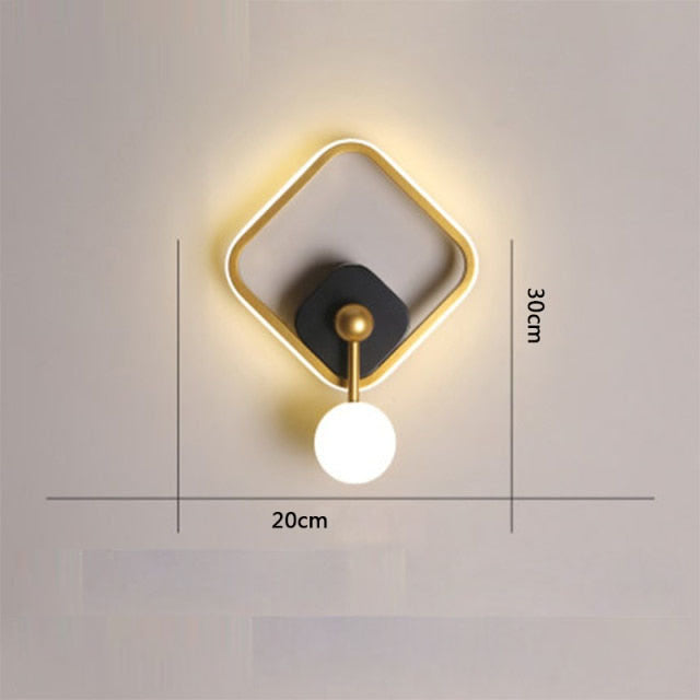 Applique murale design géométrique avec boule suspendue Oryna - vue 8 sur 9