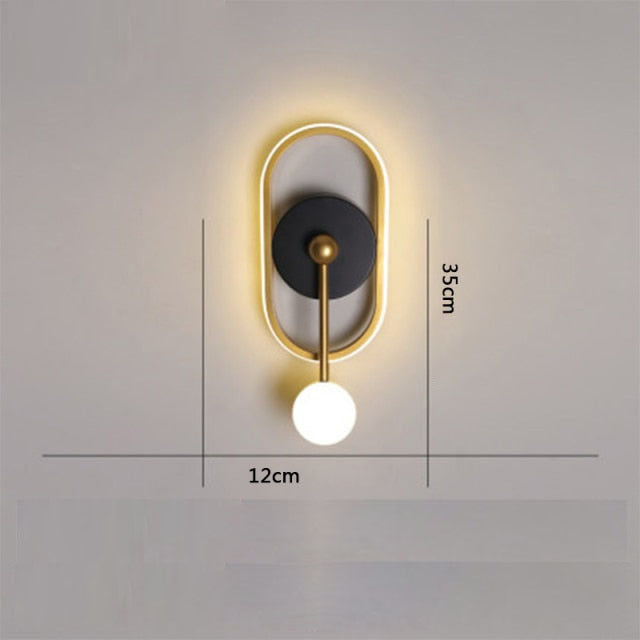 Applique murale design géométrique avec boule suspendue Oryna