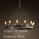 Kronleuchter im Vintage-Stil mit schwarzem Metallring Luxury Boris