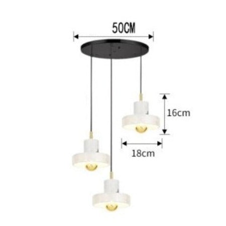 LED-Kronleuchter mit weißem Marmor-Lampenschirm Luxia - vue 8 sur 8