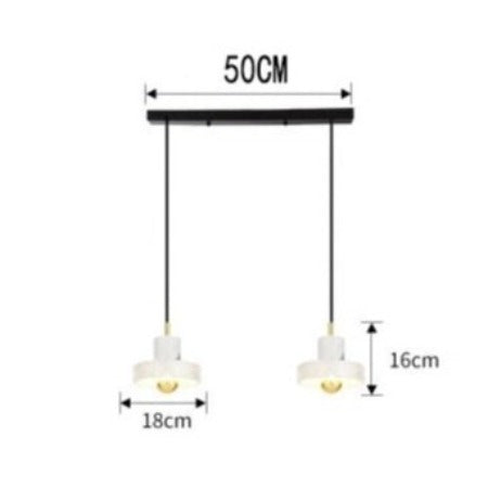 LED-Kronleuchter mit weißem Marmor-Lampenschirm Luxia