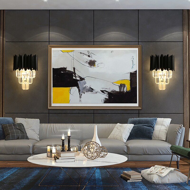Moderne Wandleuchte mit 4 Kristallreihen Luxury Etto - vue 3 sur 7