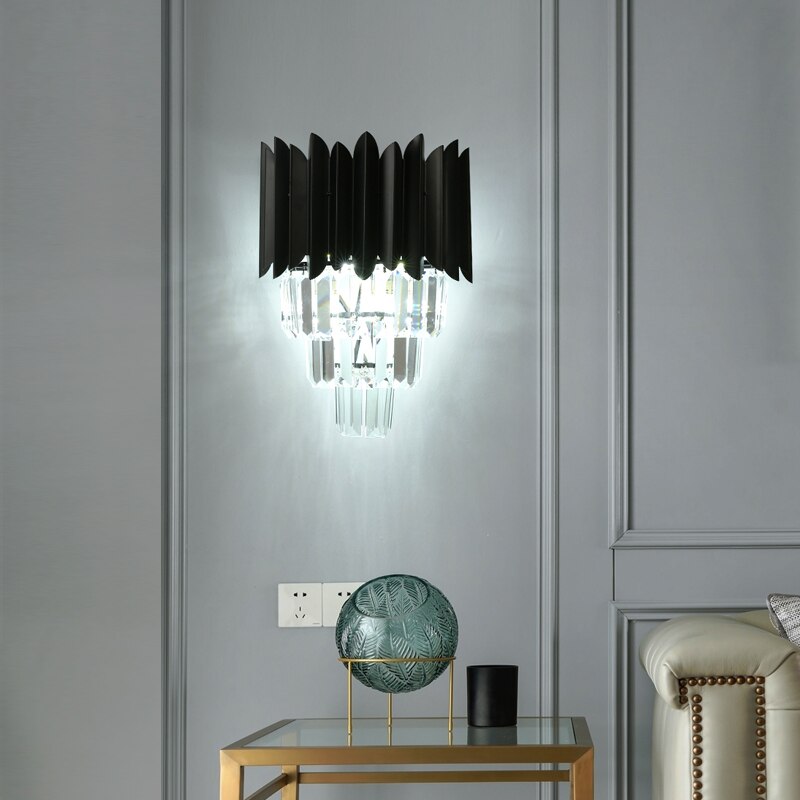 Applique murale moderne avec 4 niveaux de cristaux luxury Etto