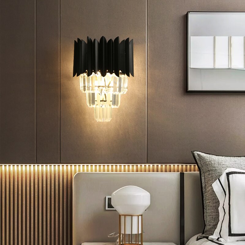 Moderne Wandleuchte mit 4 Kristallreihen Luxury Etto - vue 4 sur 7