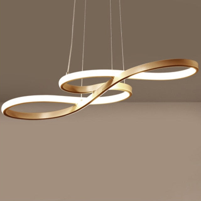 Lustre moderne avec deux symboles d'infini métalliques Kemena - vue 6 sur 11