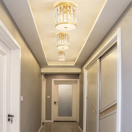Plafonnier moderne luxury doré en cristal Pylonna