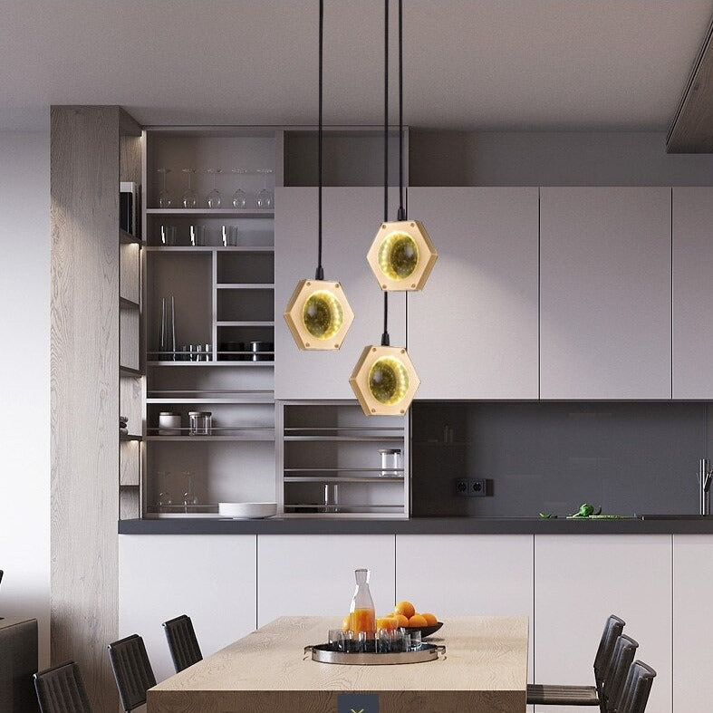 Lustre moderne luxe circulaire en cuivre et cristal Pryccilia