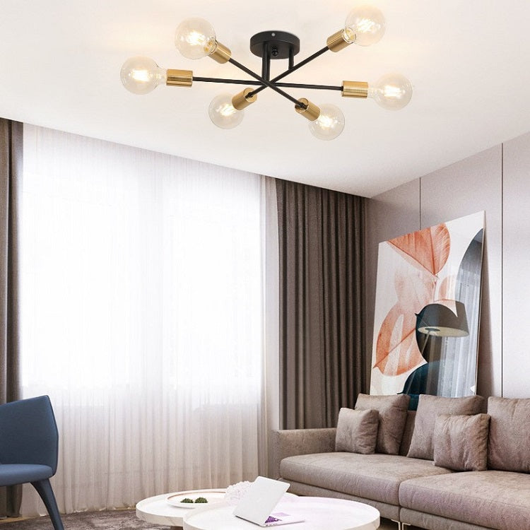 LED-Design-Deckenleuchte mit 6 überkreuzten Metall-Lampen Eugie - vue 8 sur 9