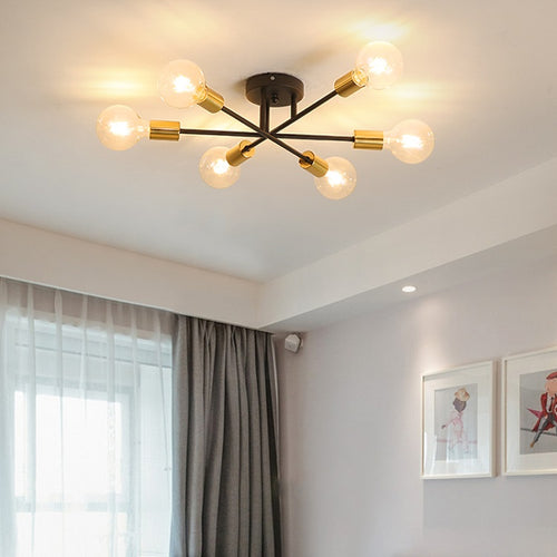 LED-Design-Deckenleuchte mit 6 überkreuzten Metall-Lampen Eugie - vue 6 sur 9