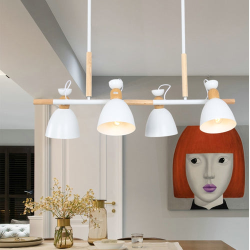 Pendelleuchte mit Spots aus Metall und Holz Wooden (verschiedene Farben) - vue 4 sur 8